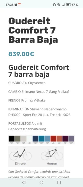 Bicicleta Urbana Gudereit Confort 7.