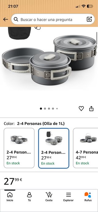 Set Ollas y Sartenes Camping Naturehike