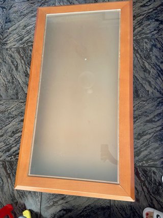 Mesa centro elevable madera y cristal