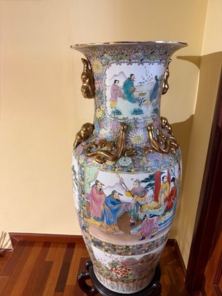 Jarrón chino grande decorado