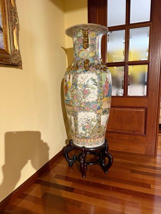 Jarrón chino grande decorado
