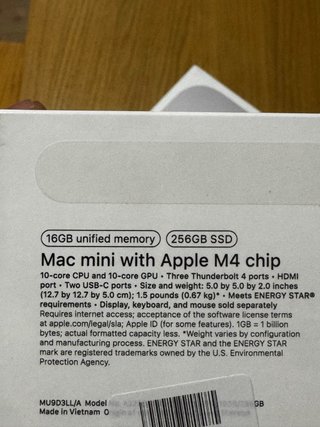 Mac mini M4 Apple Gris/Plata 256 Gb y 16Gb Ram