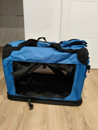 Transportín Viaje Mascota Azul y Negro