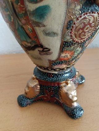 Jarrón antiguo decorado japones