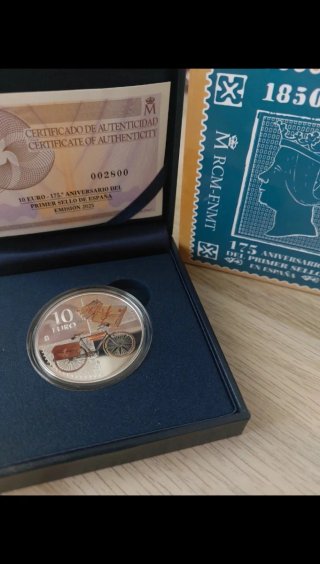 Moneda 10€ 175 Aniversario Primer Sello España