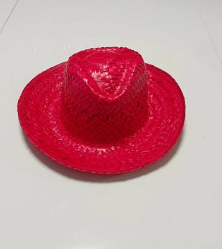 Sombrero de paja rojo