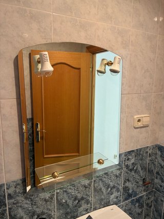 Espejo de baño madera y cristal