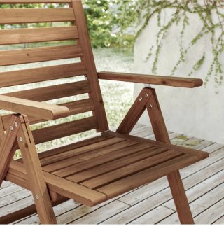 Silla plegable de jardín de madera