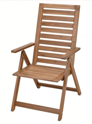 Silla plegable de jardín de madera