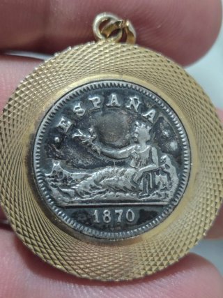 Moneda Antigua España 1870 Colgante