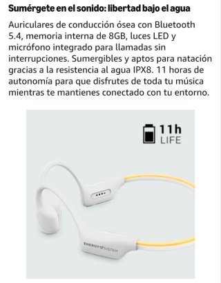 Auriculares Energy Sistem AquaSport Blancos
