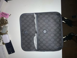 Borsa a spalla Gucci GG Supreme grigia