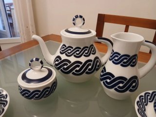Juego de té Sargadelos porcelana azul