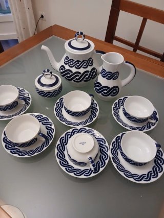 Juego de té Sargadelos porcelana azul