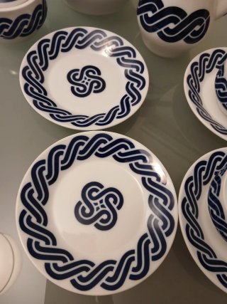 Juego de té Sargadelos porcelana azul