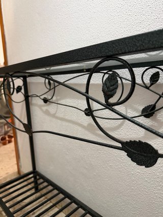 Mesa consola metal y cristal