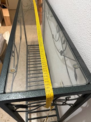 Mesa consola metal y cristal