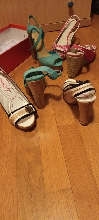 Zapatillas Miss Sixty Beige, Rojas y Turquesa