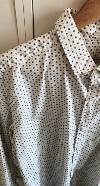 Camicia uomo a pois bianca