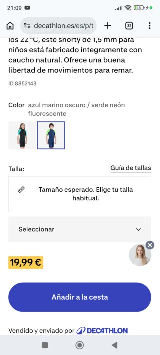 Neopreno corto niño talla 8-9 Decathlon