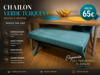 Chailon Pie de Cama Turquesa Nuevo