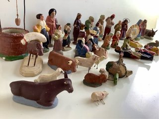 Lote de Antiguas Figuras de Belén Barro