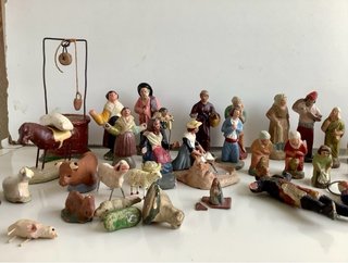 Lote de Antiguas Figuras de Belén Barro