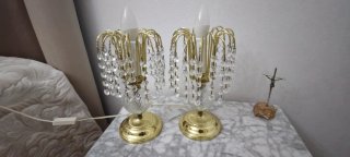 Lámparas de techo, araña, vintage dorada y cristal