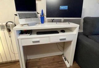 Escritorio Blanco con Cajones Extraíbles