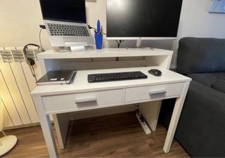 Escritorio Blanco con Cajones Extraíbles