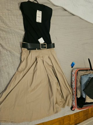 Vestido Zara Beige Talla M