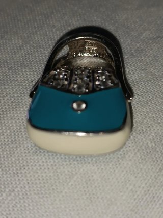 Colgante Bolsito Plata y Esmalte Turquesa