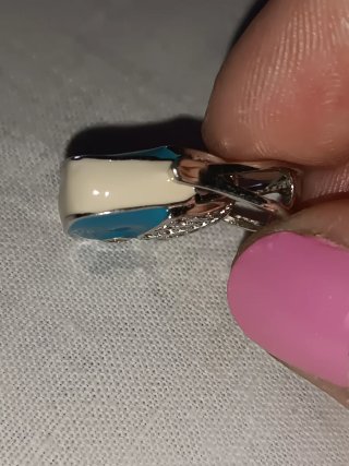 Colgante Bolsito Plata y Esmalte Turquesa