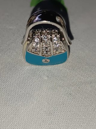 Colgante Bolsito Plata y Esmalte Turquesa