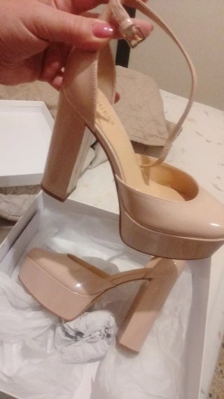 Zapatos Guess Beige Tacón Plataforma