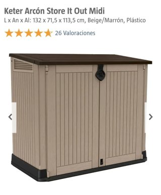 Baúl de jardín Keter beige y negro