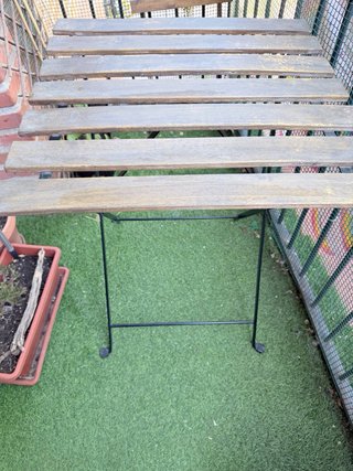 Mesa y 2 Sillas Jardín Plegables Madera/Metal