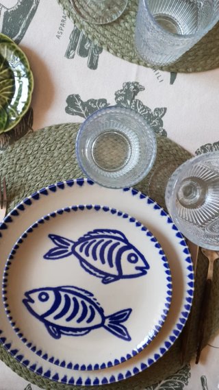 Lote Platos Peces Azul