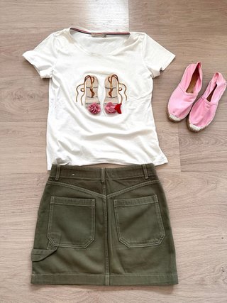 LOTE deminifalda MANGO y camiseta bordada