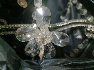 Lámpara de cristal colgante plateada