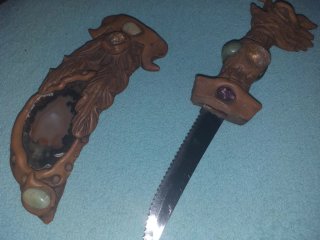 Cuchillo Ornamental Mexicano Resina Piedra.