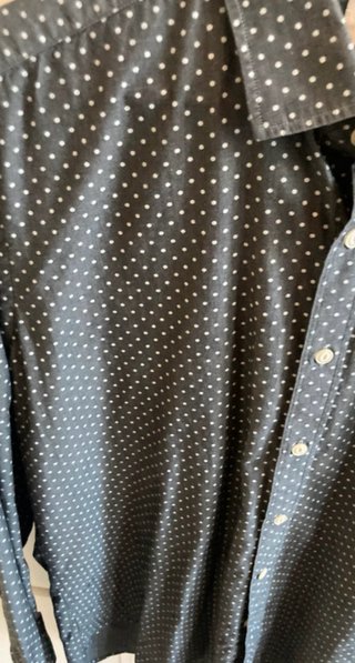 Camicia uomo a pois grigia scura