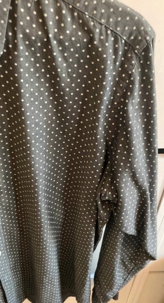 Camicia uomo a pois grigia scura