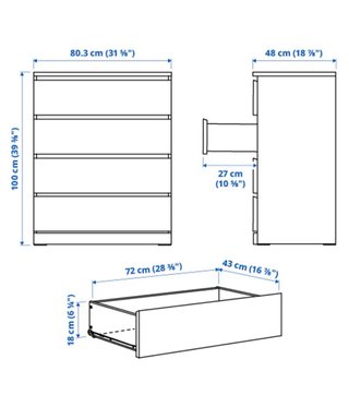 Cómoda negra 4 cajones Ikea