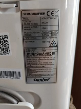 Deshumidificador Comfee 20L MDDF-20DEN7-WF