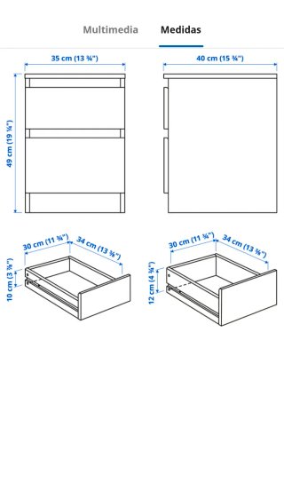 2 Mesitas de Noche Ikea Kullen Blancas