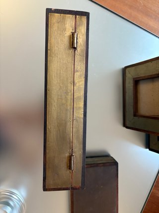 Caja madera y metal dorado rústica grande