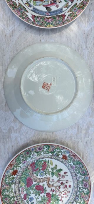 Juego de 6 Platos de Porcelana Decorados