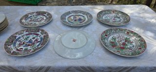 Juego de 6 Platos de Porcelana Decorados