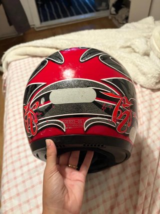 Casco de moto TNT rojo y negro